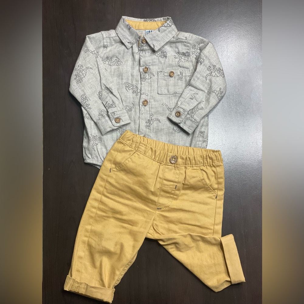 Little Lad boys button up & khakis